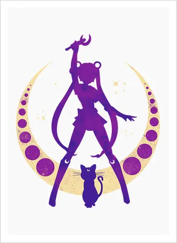 Champion of Justice - sailor, moon, cat, bunny, girl, moonstone, anime, manga, tuxedo - Kunstdruck