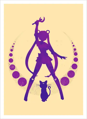 Champion of Justice - sailor, moon, cat, bunny, girl, moonstone, anime, manga, tuxedo - Kunstdruck