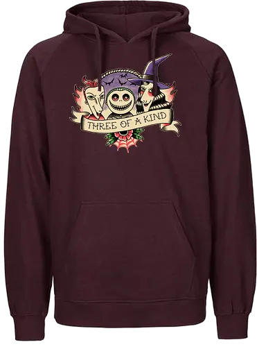 Three of a Kind - lock, shock, barrel, nightmare, christmas, alptraum, weihnachten, jack, oogie, boogie, movie, animated, animation - Fairtrade Hoodie