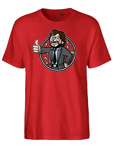 Vault Professor - haus des geldes, vaultboy, professor, dali, maske, heist, fallout, mashup, gaming, games, berlin, tokio, rio - Fairtrade T-Shirt