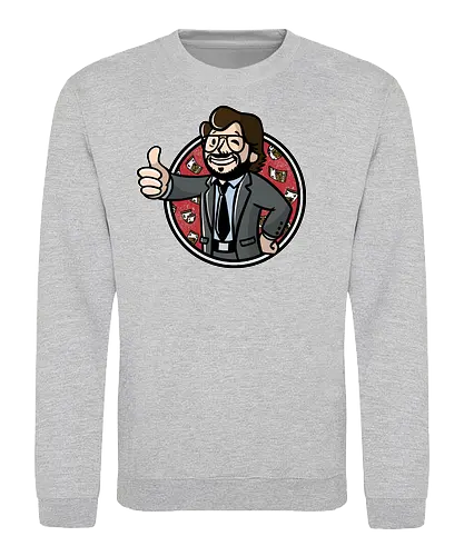 Vault Professor - haus des geldes, vaultboy, professor, dali, maske, heist, fallout, mashup, gaming, games, berlin, tokio, rio - Sweatshirt