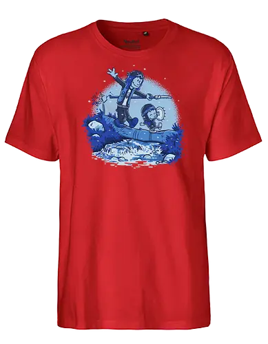 Eddie and Dustin battle - stranger, Eddie, dustin, calvin, mashup, Upside down - Fairtrade T-Shirt