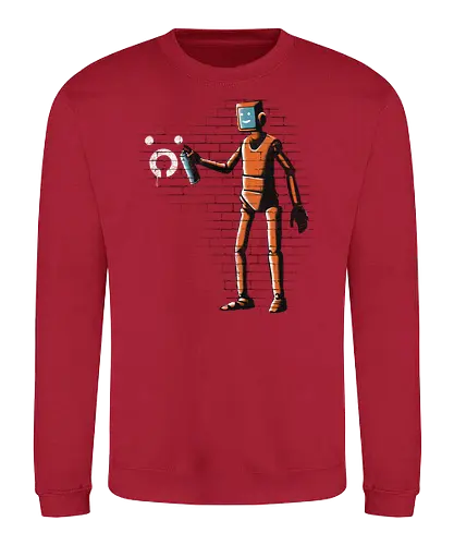 Outsider graffiti - robot, stray, cat, katze, cute, friend - Sweatshirt