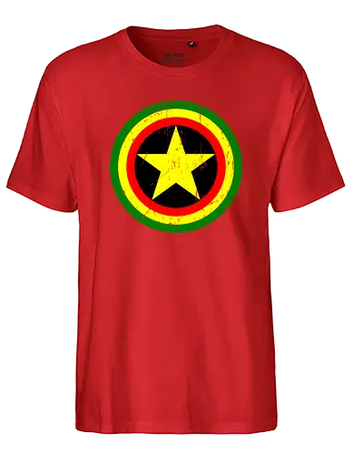 Captain Rasta - fun, mcu, jamaica, rastafari, rasta, mashup - Fairtrade T-Shirt