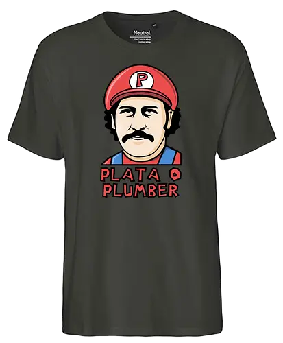 Plata o Plumber - pablo escobar, plata o plomo, mario, mashup - Fairtrade T-Shirt
