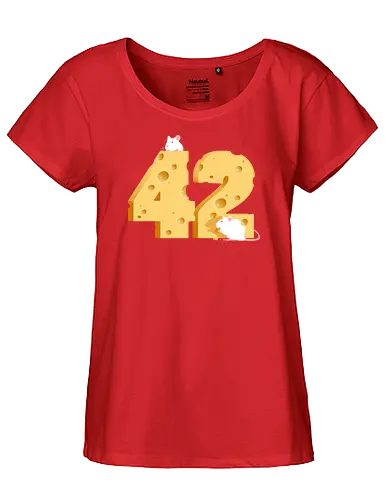 Cheese is the Answer - 42, the answer, die anwort, douglas adams, hgttg, cheese, käse - Fairtrade Girl Shirt
