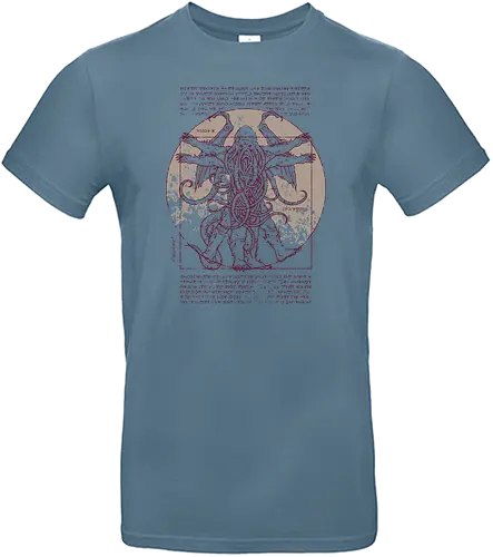 Lovecraftian Man - leonardo, leonardo da vinci, davinci, vitruvian man, mashup, cthulhu, hp lovecraft, lovecraft - Standard T-Shirt
