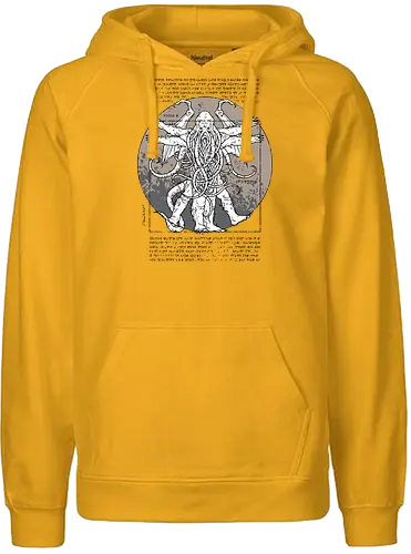 Lovecraftian Man - leonardo, leonardo da vinci, davinci, vitruvian man, mashup, cthulhu, hp lovecraft, lovecraft - Fairtrade Hoodie