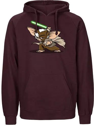 Master Mogwai - mogwai, gremlins, Alien, mashup, lightsaber, master - Fairtrade Hoodie