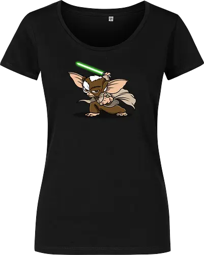 Master Mogwai - mogwai, gremlins, Alien, mashup, lightsaber, master - Damen T-Shirt