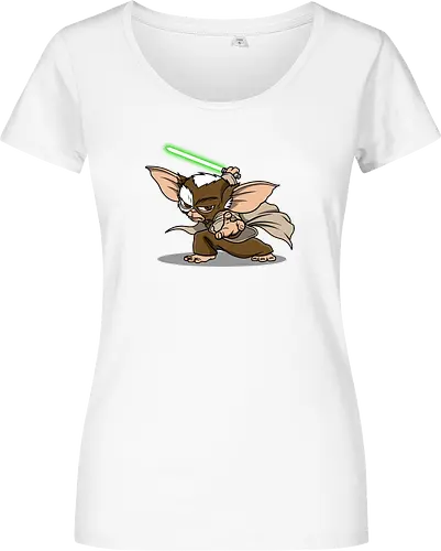 Master Mogwai - mogwai, gremlins, Alien, mashup, lightsaber, master - Damen T-Shirt