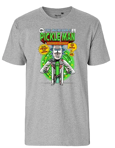 Pickleman - pickle rick, pickle, adult, cartoon, trickfilm, zeichentrick - Fairtrade T-Shirt