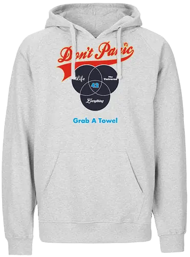 Grab a Towel - 42, zweiundvierzig, fourtytwo, douglas adams, hgttg - Fairtrade Hoodie