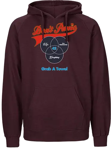 Grab a Towel - 42, zweiundvierzig, fourtytwo, douglas adams, hgttg - Fairtrade Hoodie