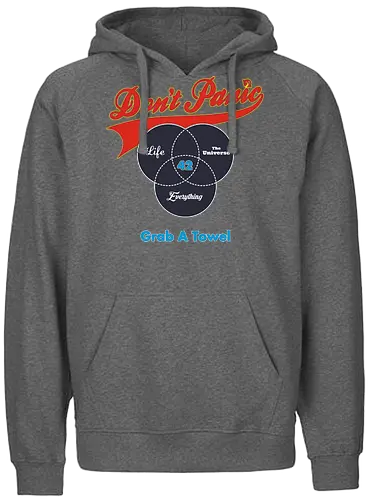 Grab a Towel - 42, zweiundvierzig, fourtytwo, douglas adams, hgttg - Fairtrade Hoodie