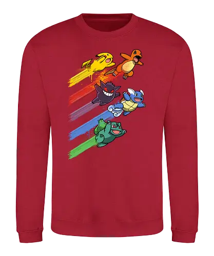 Pokesquadron - pocket, monster, starter, Squad - Sweatshirt