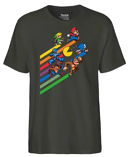 High Score Strk - gaming, rainbow, High Score, Retro Games - Fairtrade T-Shirt
