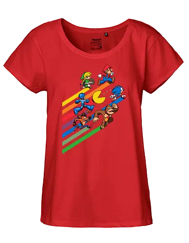 High Score Strk - gaming, rainbow, High Score, Retro Games - Fairtrade Girl Shirt