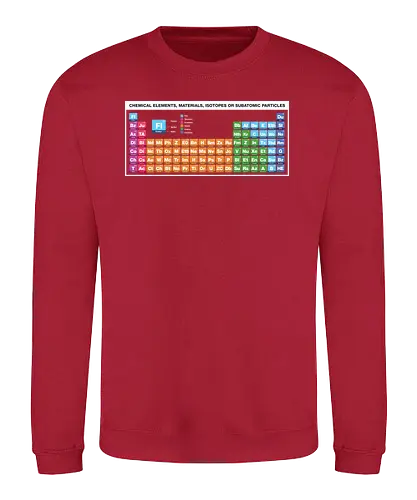 Periodic Table of Fictional Elements - sci fi, television, tv, film, movie, science fiction, periodic table, chemistry, chemie, fiction, elements - Sweatshirt
