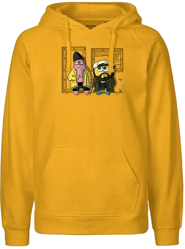 Pat and Silent Sponge - fun, mashup, Sponge, jay, silent bob - Fairtrade Hoodie