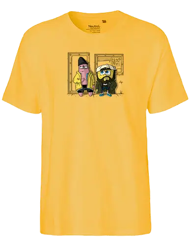 Pat and Silent Sponge - fun, mashup, Sponge, jay, silent bob - Fairtrade T-Shirt