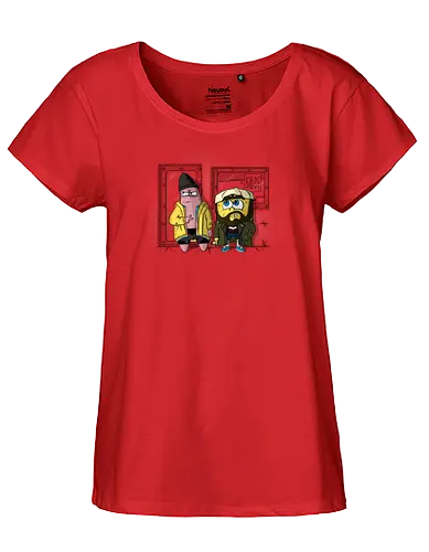 Pat and Silent Sponge - fun, mashup, Sponge, jay, silent bob - Fairtrade Girl Shirt