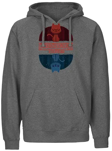 Schrödinger Things - schrödingers katze, Upside down, mashup, stranger kids, serie, katze, neko - Fairtrade Hoodie