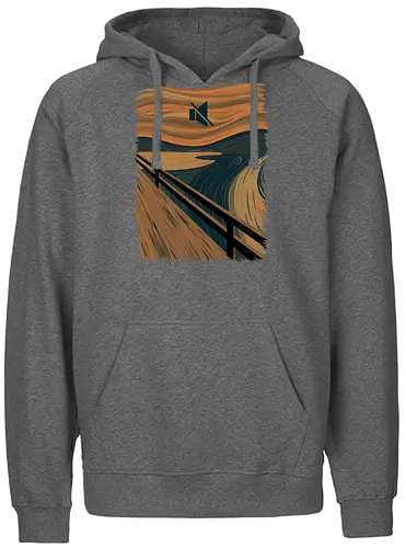 The Silence - art, kunst, der schrei, Munch, Edvard Munch, fun, Mute - Fairtrade Hoodie