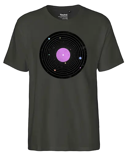 Galaxy Song - music, platte, lp, schallplatte, vinyl, sonnensystem, solar system, science, wissenschaft - Fairtrade T-Shirt