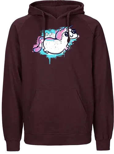 Happy Unicorn - einhorn, unicorn, fantasy, cute, süß, niedlich, graffiti - Fairtrade Hoodie