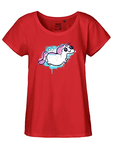 Happy Unicorn - einhorn, unicorn, fantasy, cute, süß, niedlich, graffiti - Fairtrade Girl Shirt
