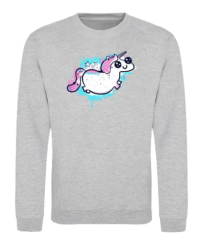 Happy Unicorn - einhorn, unicorn, fantasy, cute, süß, niedlich, graffiti - Sweatshirt