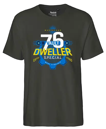 Wasted Dweller - gaming, game, multiplayer, nuke, wasteland, vault, 76, nuclr - Fairtrade T-Shirt