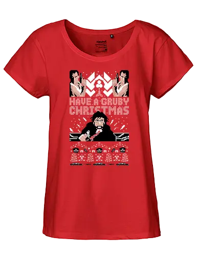 Have a Gruby Christmas - stirb langsam, die hard, gruber, bruce willis, movie, classic, christmas, weihnachten, Ugly christmas swter - Fairtrade Girl Shirt