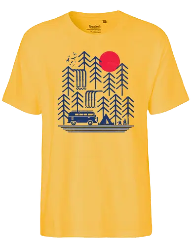 Camping Days - camping, bulli, outdoor, zelt, tent, zelten, lagerfeuer, draußen, wald, natur, wohnmobil - Fairtrade T-Shirt