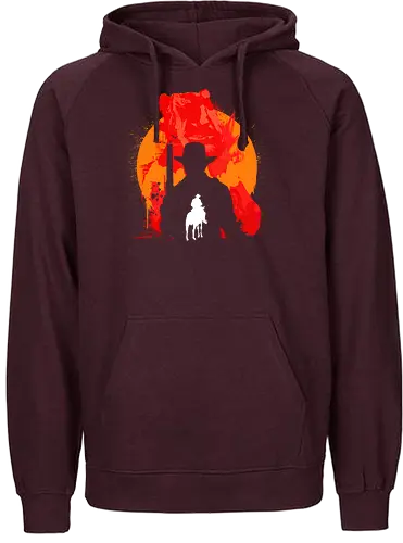 Red Showdown - red, redemption, cowboy, gaming, western, dd - Fairtrade Hoodie