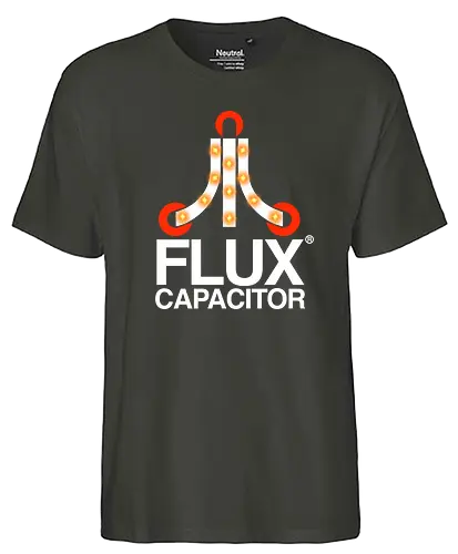 Flux - future, back, timetravel, flux capacitor, flux kompensator, zeitreise, doc, delorn - Fairtrade T-Shirt