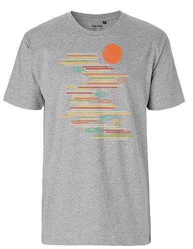Rivers Life - fische, natur, outdoor, kunst, minimalismus, sunset - Fairtrade T-Shirt