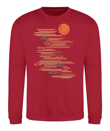 Rivers Life - fische, natur, outdoor, kunst, minimalismus, sunset - Sweatshirt