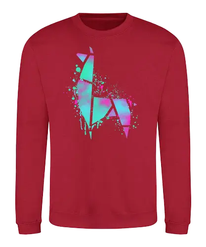 Neon Llama - origami, lama, tiere, neon, kunst, llama - Sweatshirt