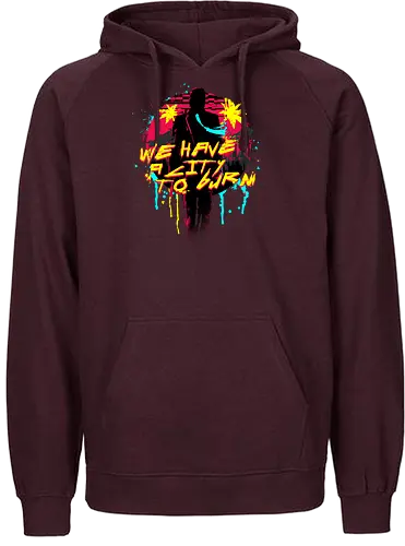 city to burn - cyber, sci fi, rpg, gaming, 2077 - Fairtrade Hoodie