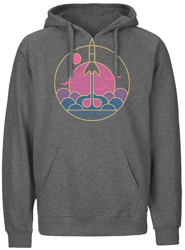 destination unknown - destinaton, moon, rocket, stars, energy - Fairtrade Hoodie