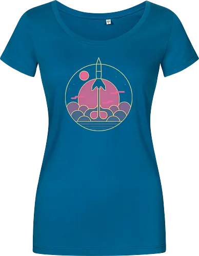 destination unknown - destinaton, moon, rocket, stars, energy - Damen T-Shirt