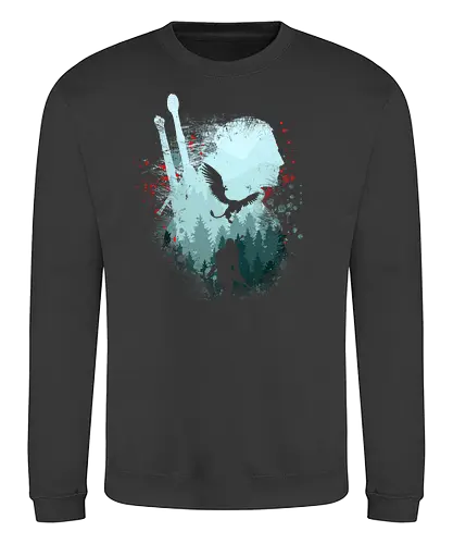 Griffin Hunter - witcher, rpg, gaming, fight, trees, cold - Sweatshirt
