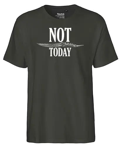 Not Today Dagger - serie, daggar, meme, tv, fantasy - Fairtrade T-Shirt