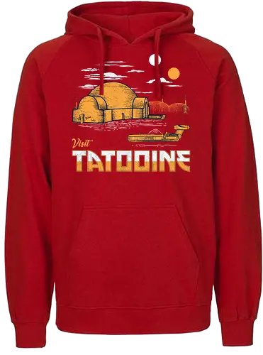 visit tatooine - film, space opera, sci-fi, wars, star - Fairtrade Hoodie