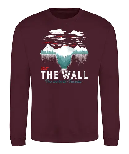 visit The Wall - ice, tv, fire, wall, poste card - Sweatshirt