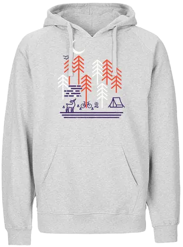 Bicycle Days - camping, outdoor, hiking, wald, forest, hirsch, reh, draußen, natur, umwelt, nature, fahrrad - Fairtrade Hoodie