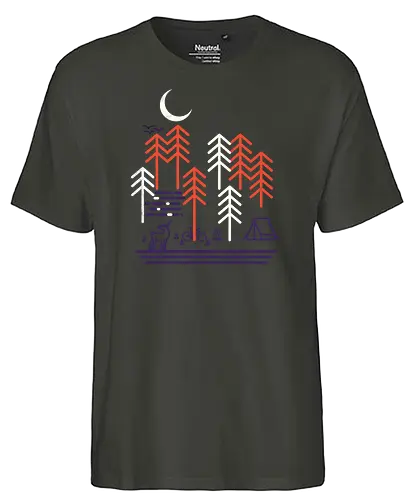 Bicycle Days - camping, outdoor, hiking, wald, forest, hirsch, reh, draußen, natur, umwelt, nature, fahrrad - Fairtrade T-Shirt