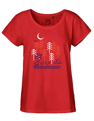 Bicycle Days - camping, outdoor, hiking, wald, forest, hirsch, reh, draußen, natur, umwelt, nature, fahrrad - Fairtrade Girl Shirt